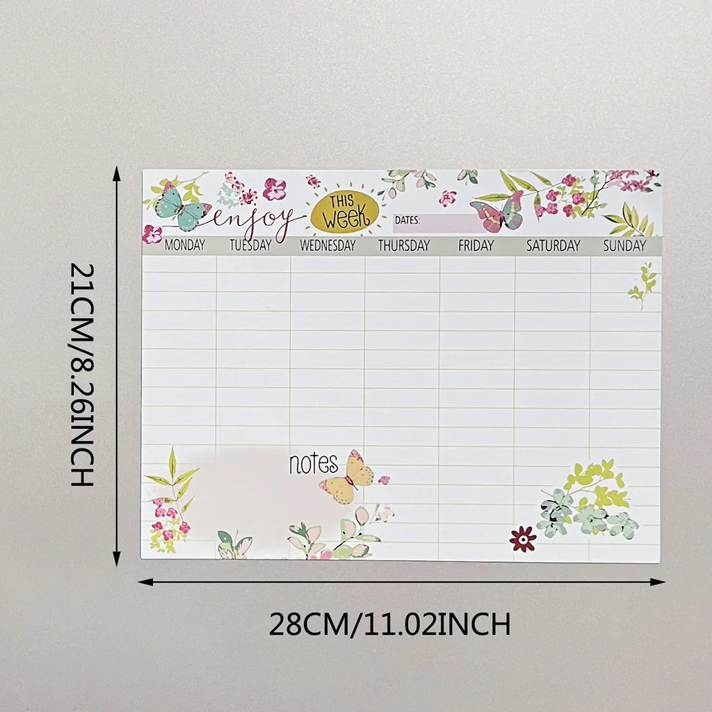 Magnetic Weekly Planner Whiteboard – Floral Butterfly Fridge Calendar Magnetic Whiteboard Planner Richie's