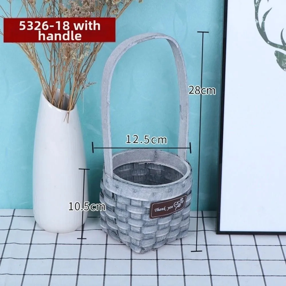 Imitation Rattan Storage Basket with Handle – 8 Colors Woven Storage Basket Richie's
