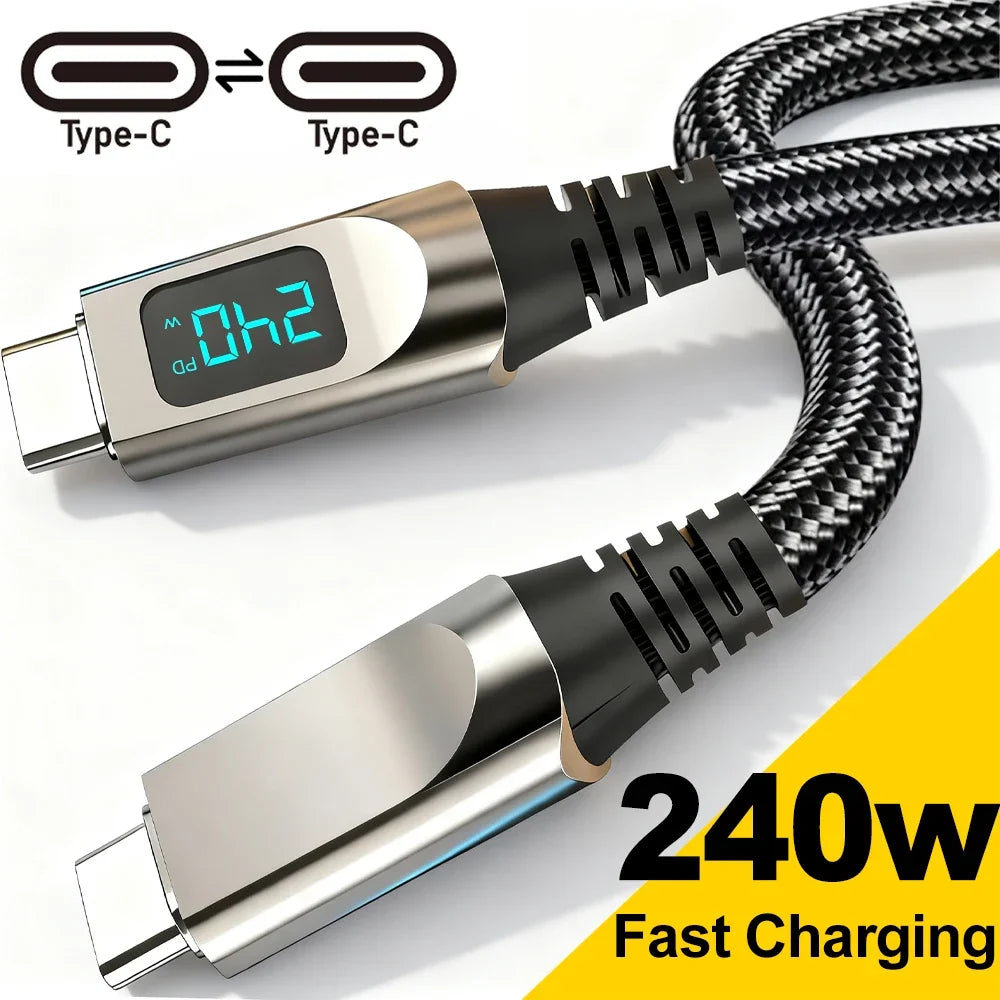 FUCHU 240W USB-C Fast Charging Cable – Nylon Braided, 120cm USB-C Charging Cable Richie's