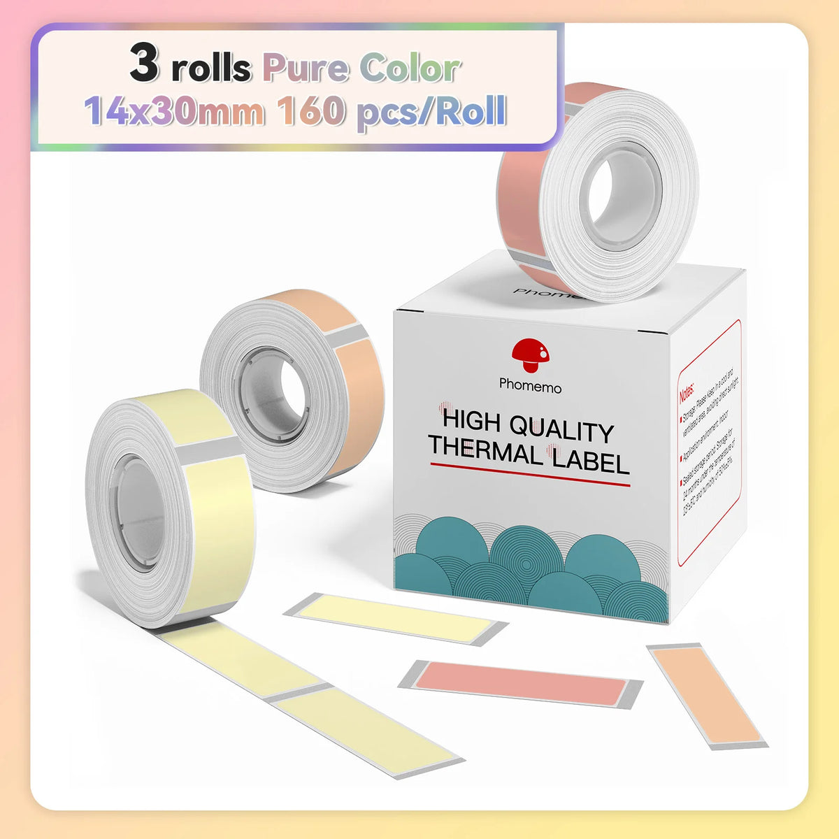 Phomemo Q30 White Waterproof Thermal Labels – 3 Rolls Thermal Label Rolls Richie's 14x30mm Color P11 China Mainland
