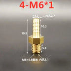 Brass Barb Hose Fittings Male Metric M5 M6 M8 Thread Connector Brass Pipe Fitting Richie's 4mm to M6x1