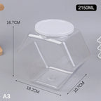 Hexagonal Candy Cookie Jar Airtight PET Storage Container Food Storage Jar Richie's 2150ml