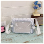 Polka Dot Ita Crossbody Bag – Large Transparent Shoulder Bag Crossbody Shoulder Bag Richie's White