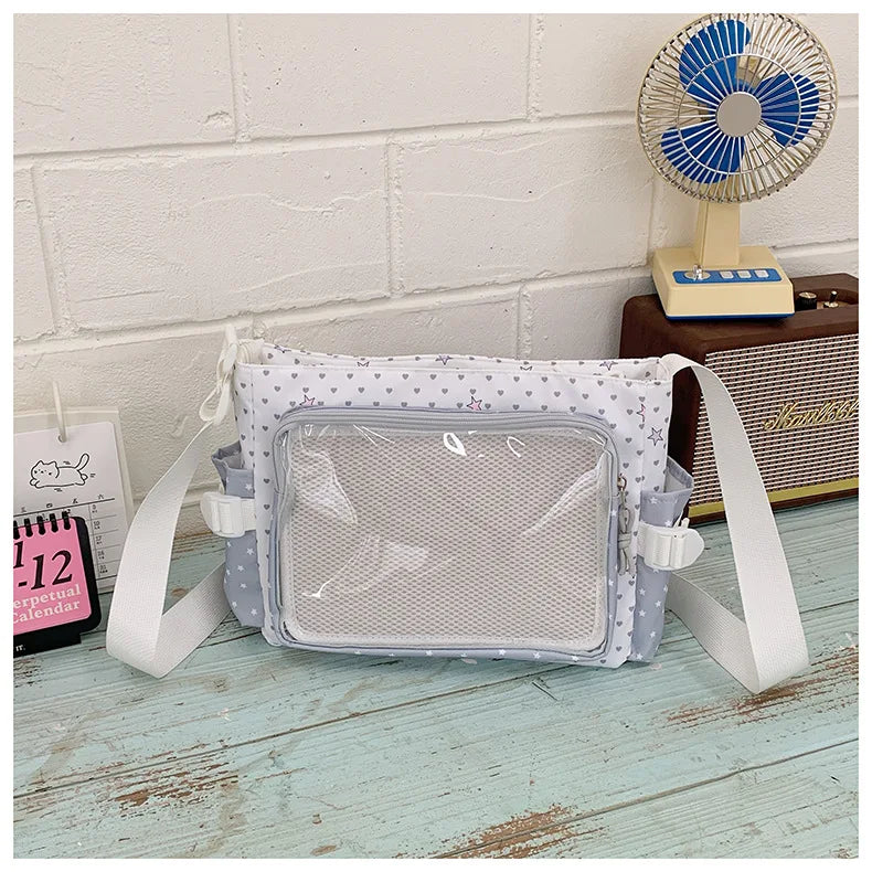 Polka Dot Ita Crossbody Bag – Large Transparent Shoulder Bag Crossbody Shoulder Bag Richie's White