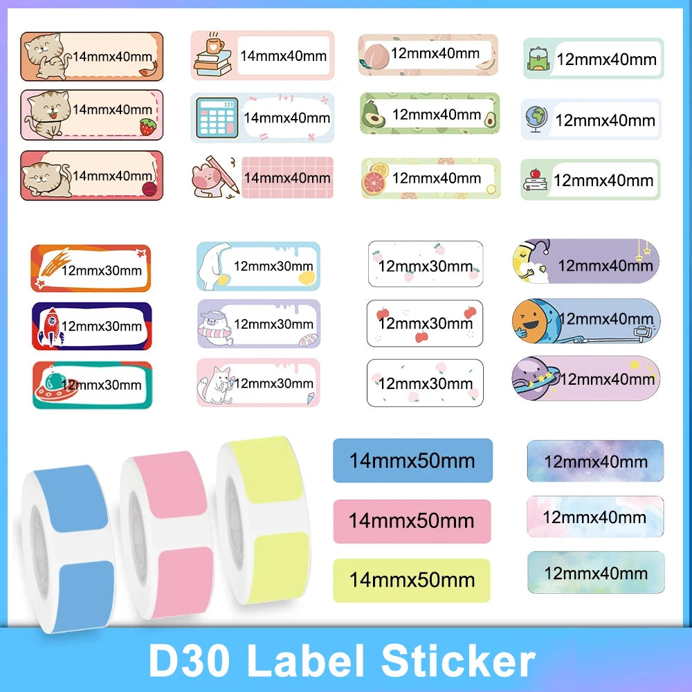 Phomemo D30 Thermal Label Paper – 3 Self-Adhesive Sticker Rolls Thermal Label Paper Richie's