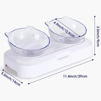 Tilted Elevated Cat Double Bowl – 15° Ergonomic Non-Slip Set Elevated Cat Bowl Richie's