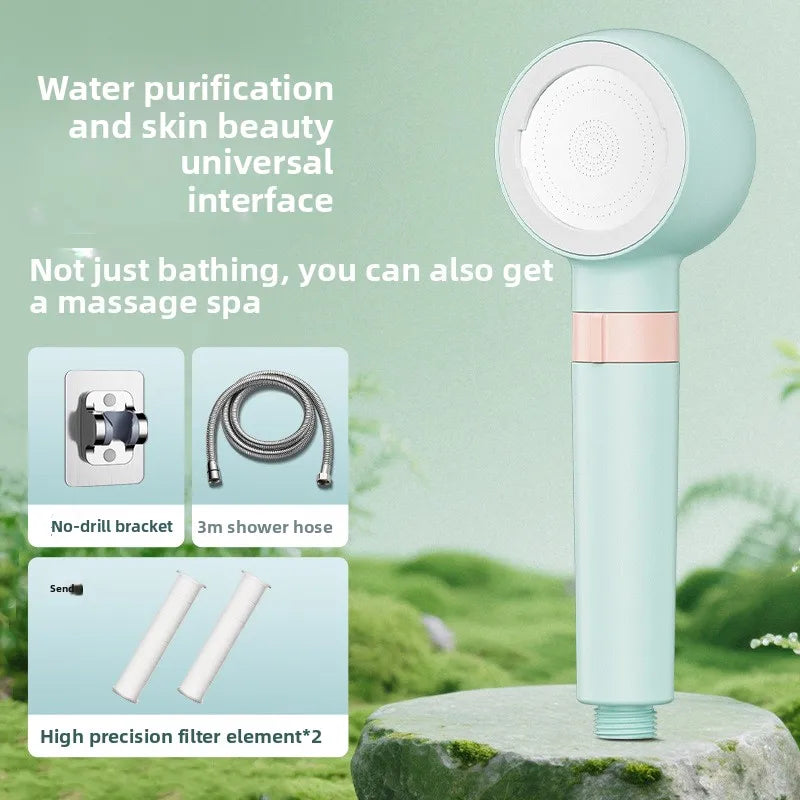 Pressurized Handheld Shower Head with Purification Filter Handheld Shower Head Richie's Blue Set 7