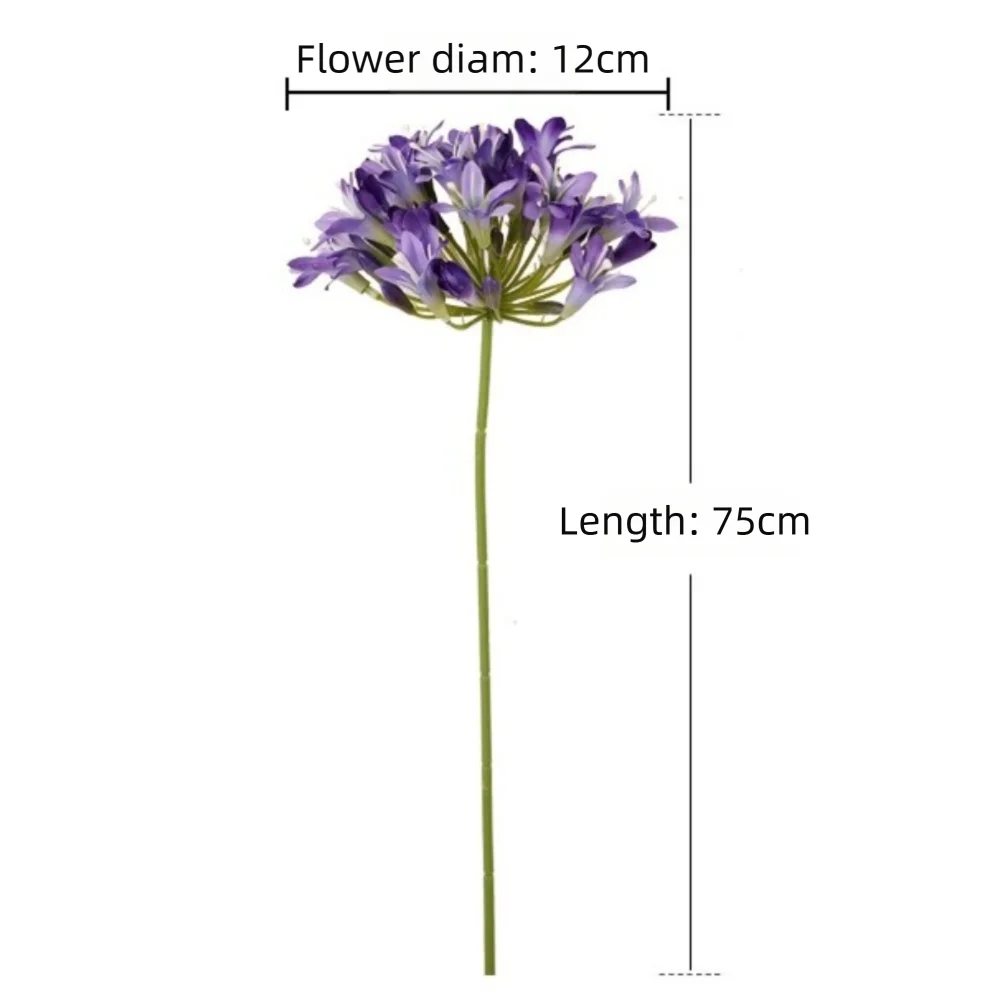 Artificial Agapanthus Flower Branch 75cm – Faux Floral Decor Artificial Flower Branch Richie's