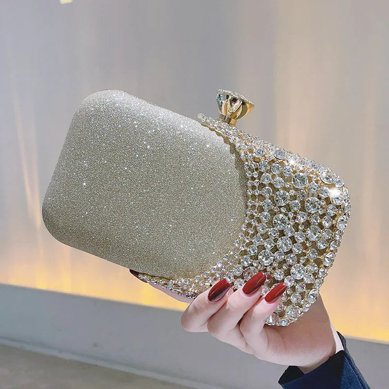 Women's Sequined Diamond Evening Bag – Bridal Chain Purse Evening Shoulder Bag Richie's