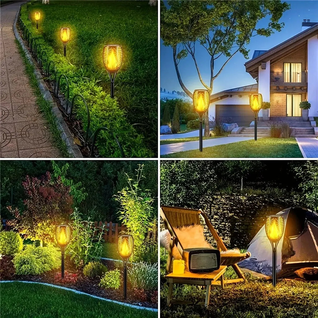 Solar Flame Torch Light 12/96 LED Flickering Outdoor Garden Lamp Solar Garden Light Richie's
