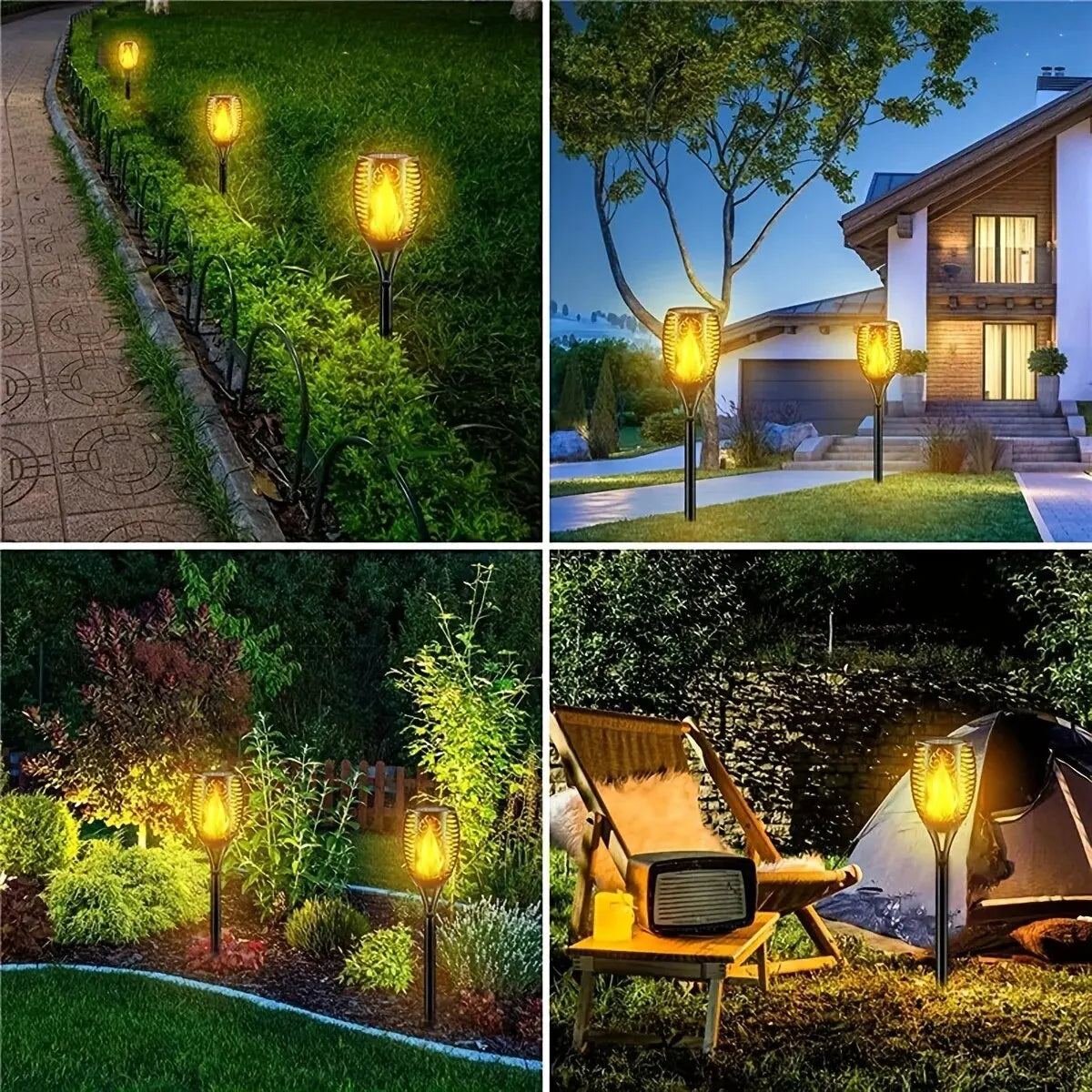 Solar Flame Torch Light 12/96 LED Flickering Outdoor Garden Lamp Solar Garden Light Richie's