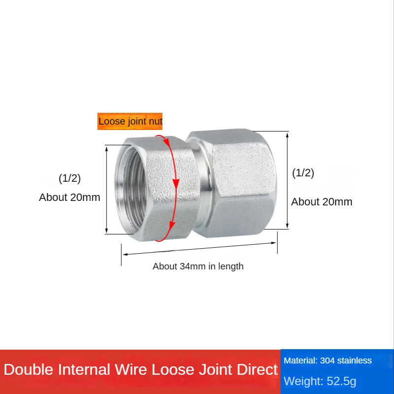 304 Stainless Steel Tee Swivel Pipe Fitting & Water Splitter 1/2" Pipe Tee Fitting Richie's 8