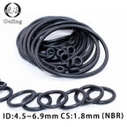 50PCS Black NBR O-Ring Seals CS1.8mm Nitrile Rubber Gasket Washer Rubber O-Ring Seals Richie's