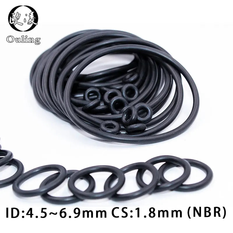 50PCS Black NBR O-Ring Seals CS1.8mm Nitrile Rubber Gasket Washer Rubber O-Ring Seals Richie's