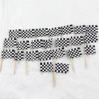 24Pcs Checkered Flag Cupcake Toppers & Cake Picks – Party Cake Toppers & Picks Richie's