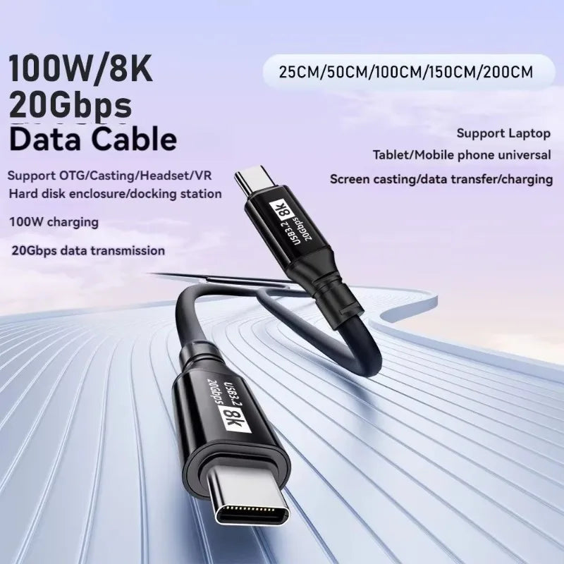 USB 3.2 Gen2 USB-C Cable 20Gbps 100W 8K 60Hz – 1M USB-C Cable Richie's