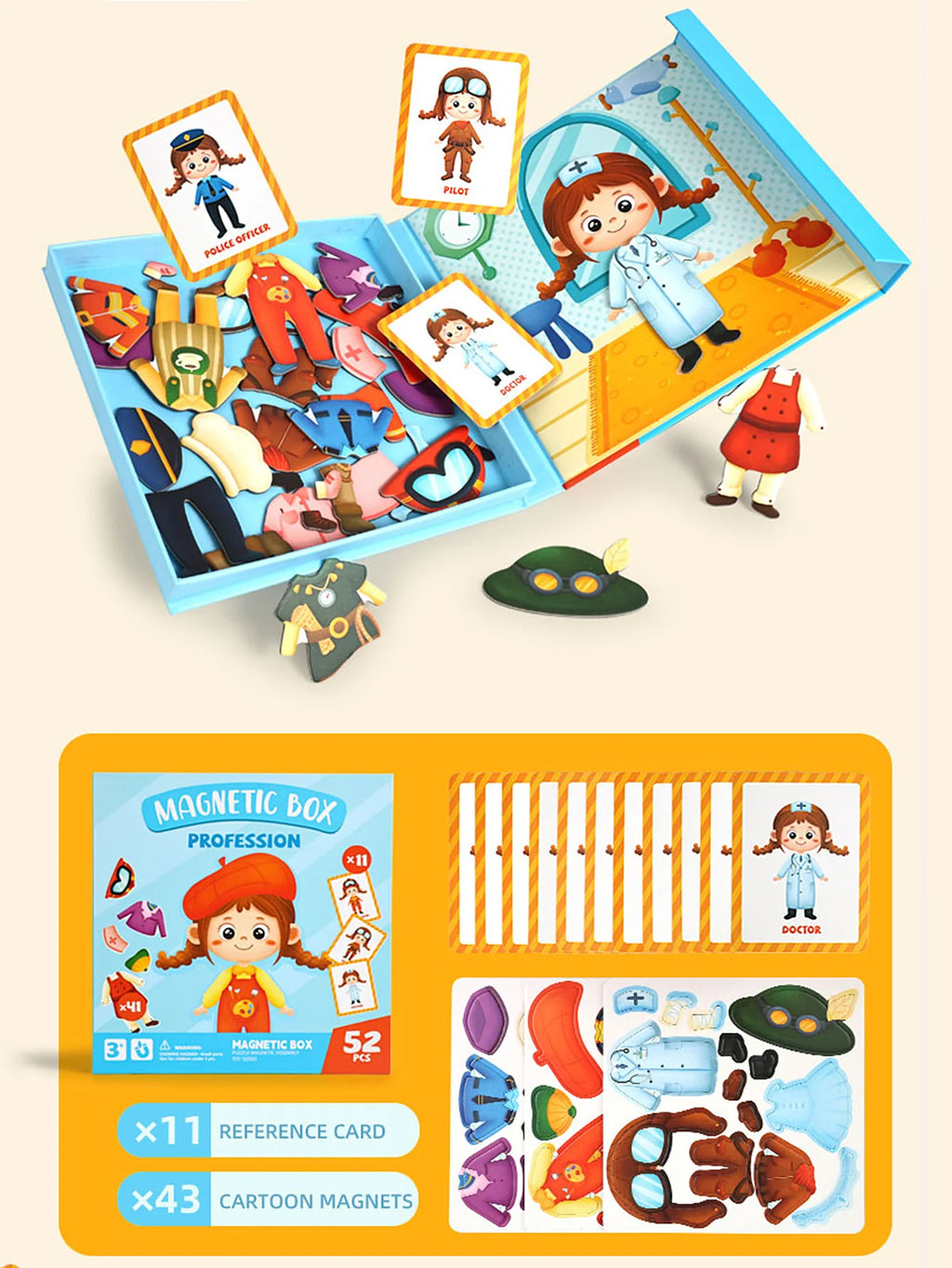 Kids Magnetic Puzzle Book – Crazy Face Dress-Up Learning Game Magnetic Puzzle Game Richie's