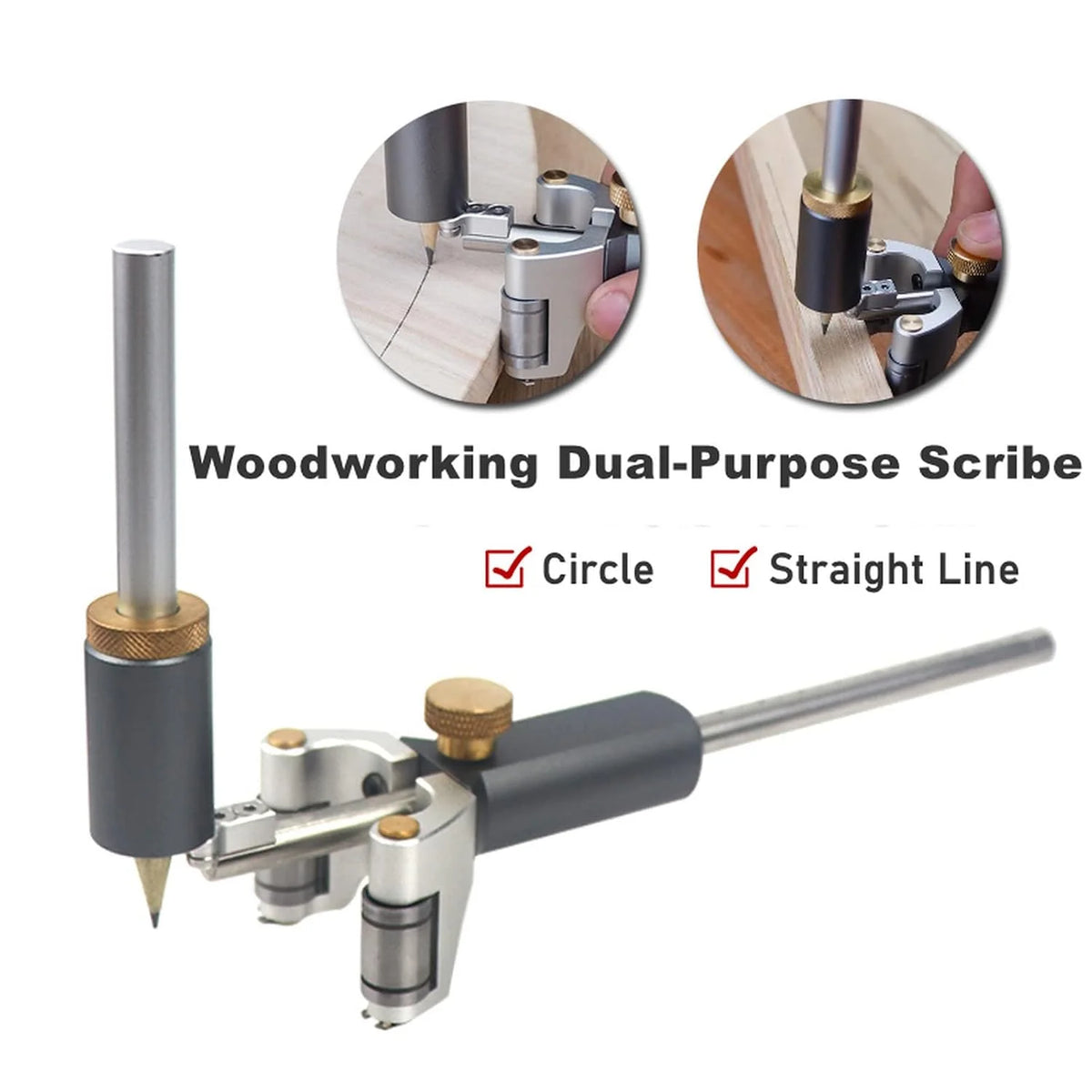 Dual-Purpose Scriber Marking Gauge Ruler – Aluminum Alloy Woodworking Marking Gauge Richie's