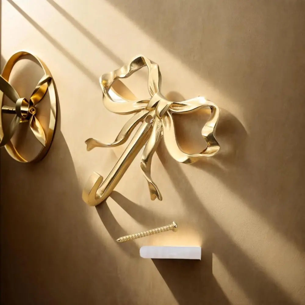 Vintage Nordic Bow Knot Wall Hook – Antique Gold Alloy Decorative Wall Hook Richie's