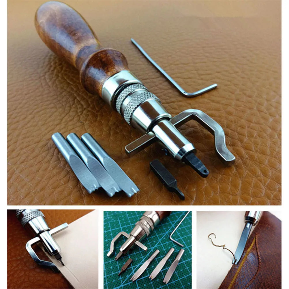 7-Piece Leatherworking Tools Set – Groover, Skiver & Edger Leatherworking Tool Set Richie's Default Title