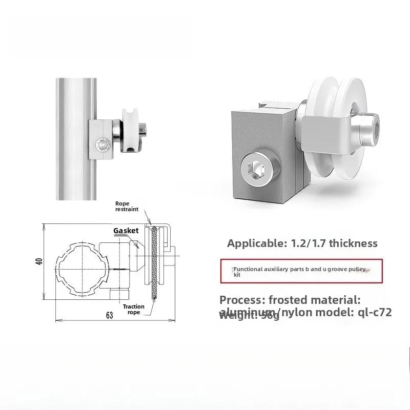 U-Groove Pulley Kit with Screw Set – Lean Pipe Fittings Pulley Fitting Kit Richie's