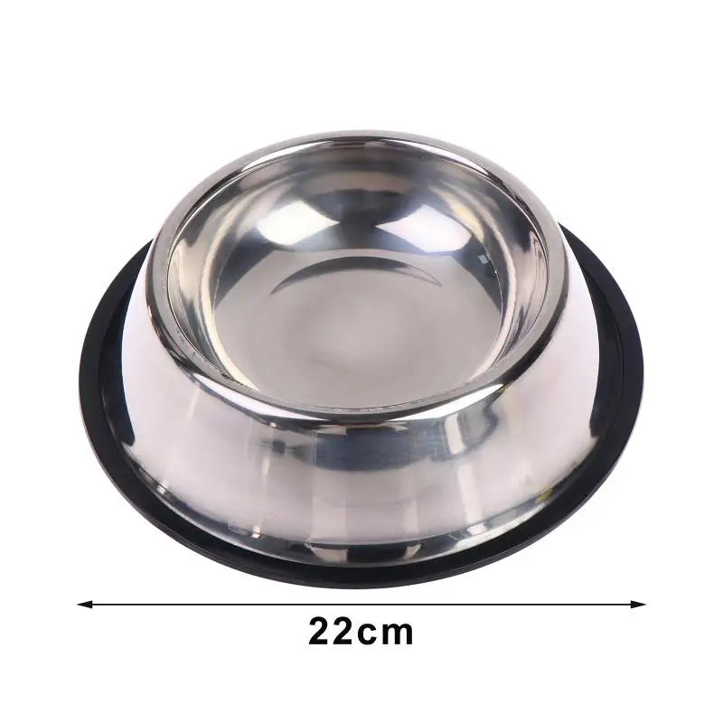 Stainless Steel Non-Slip Pet Bowl for Dogs & Cats | Richie's Pet Feeding Bowl Richie's 22CM