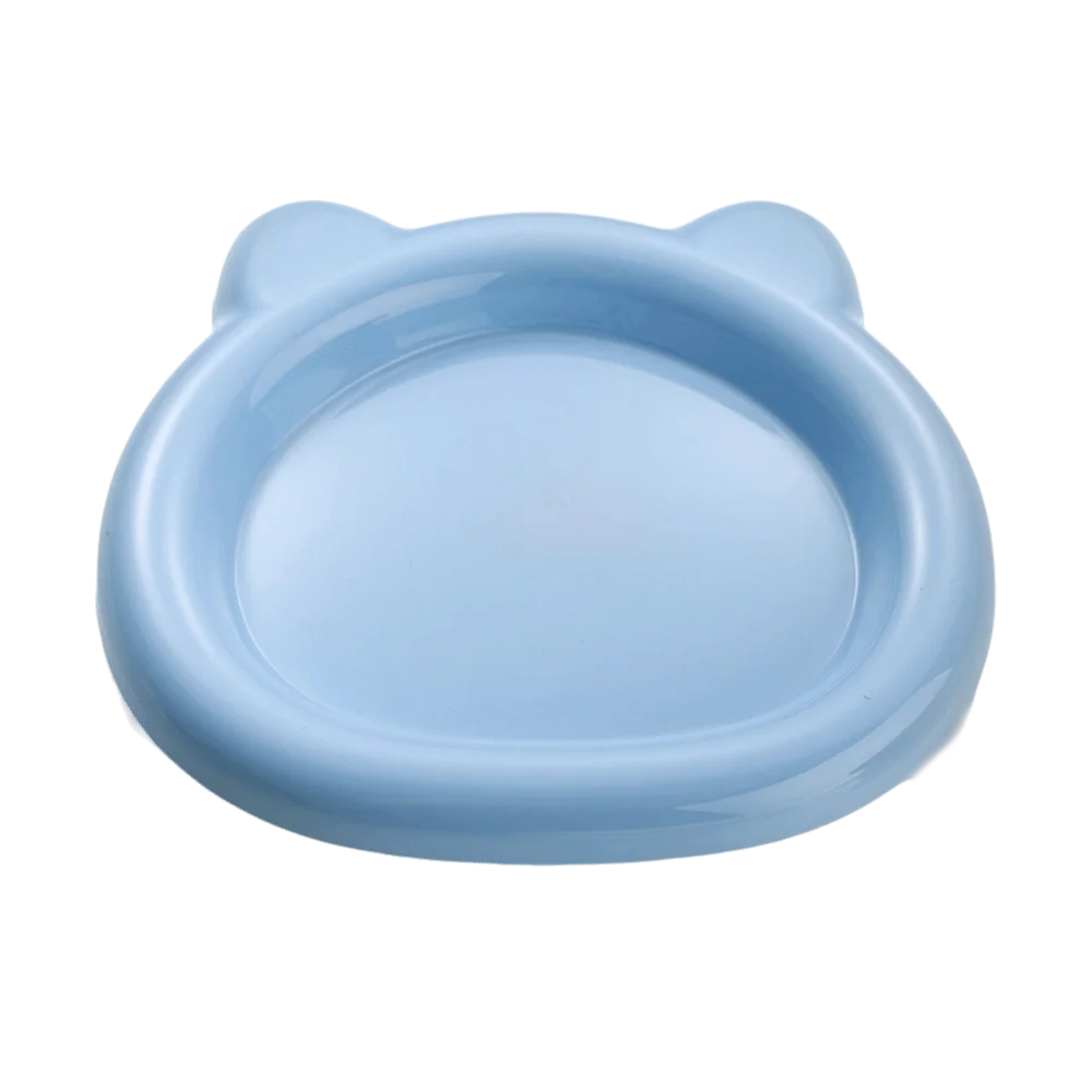 Cute Bear PP Plastic Cat & Puppy Food Bowl | Anti-Tip Dish Pet Food Bowl Richie's Blue