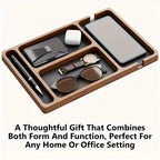 Wooden Tray with Leather Lining & Partitions | Desk Organizer Wooden Organizer Tray Richie's