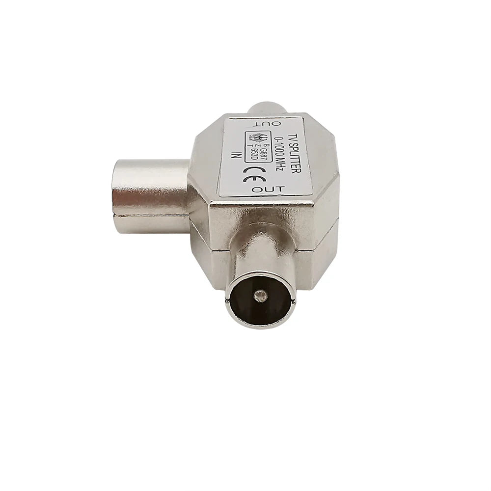 Metal 2-Way TV Coaxial Antenna Splitter – Female to 2x Male Tee Coaxial Splitter Adapter Richie's