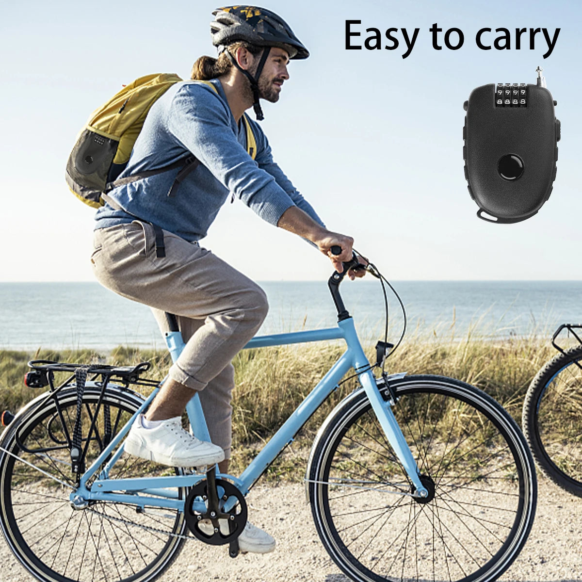 4-Digit Resettable Motorcycle Helmet Cable Lock – Portable Helmet Cable Lock Richie's