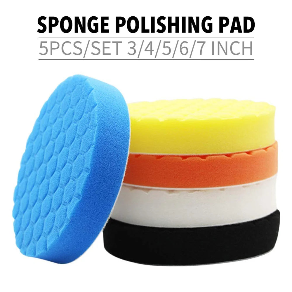 5-Pack Car Polishing Sponge Pads 3–7 Inch Buffing Wax Kit Car Polishing Pads Richie's