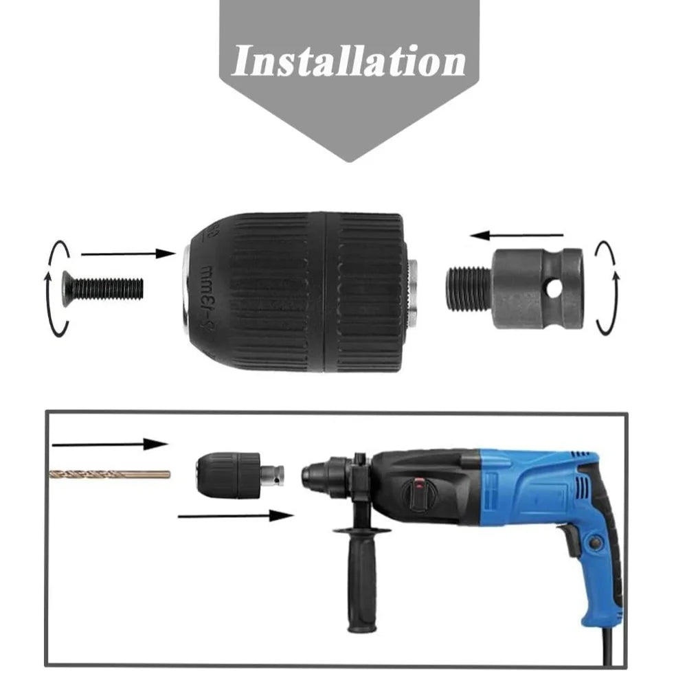 Keyless Drill Chuck Adapter 2-13mm 1/2-20UNF for Impact Wrench Drill Chuck Adapter Richie's