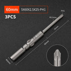 3-Pack S2 Steel 60mm Electric Screwdriver Bits | High Strength Screwdriver Bits Richie's A6