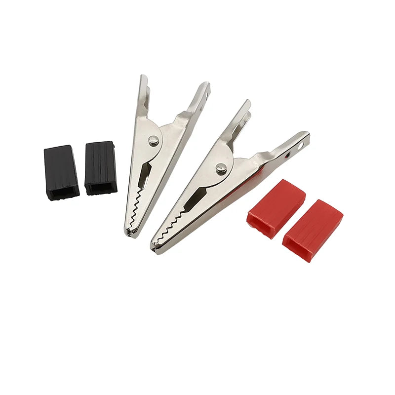 10Pcs Metal Alligator Clips Red & Black Test Probe Clamps 45mm Test Probe Clips Richie's