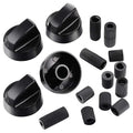 4-Pack Universal Gas Stove Control Knobs with 12 Adapters Stove Control Knobs Richie's Black