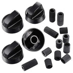 4-Pack Universal Gas Stove Control Knobs with 12 Adapters Stove Control Knobs Richie's Black