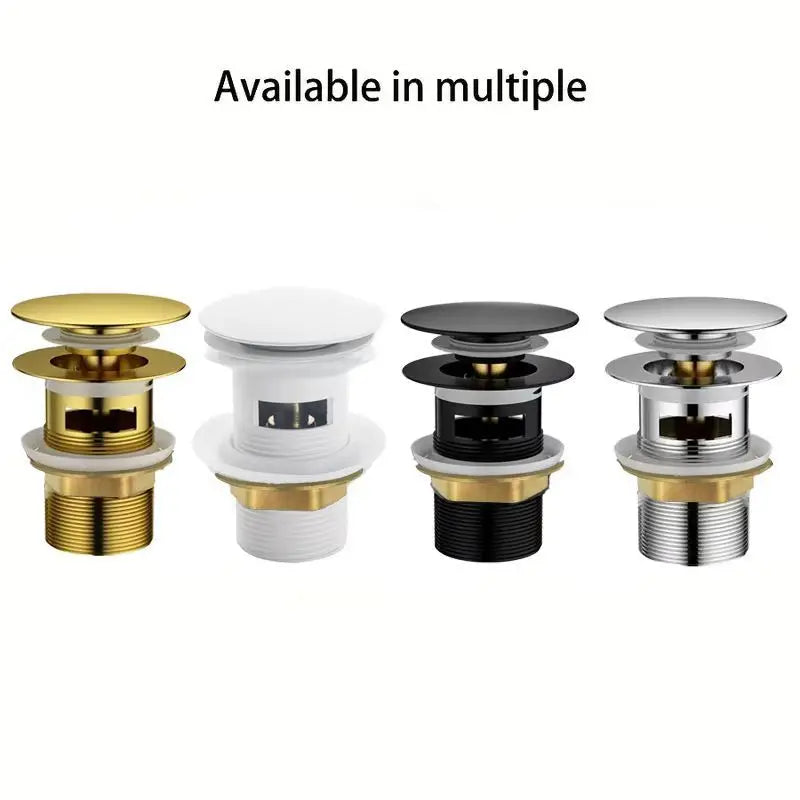 Stainless Steel Basin Drain with Pop-Up Press Stopper Basin Drain Stopper Richie's