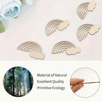 10pcs Wooden Rainbow & Cloud DIY Craft Hangings | Unfinished Wood Craft Hangings Richie's