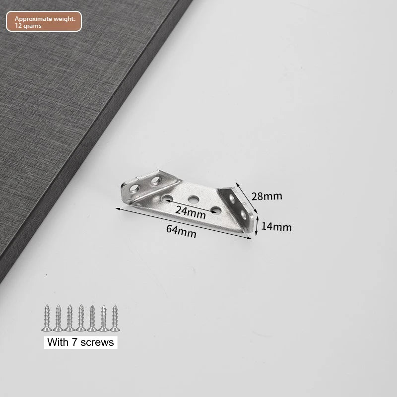 10-Set 90° Stainless Steel Corner Brackets with Screws for Furniture Corner Bracket Set Richie's iron-1.1-10sets