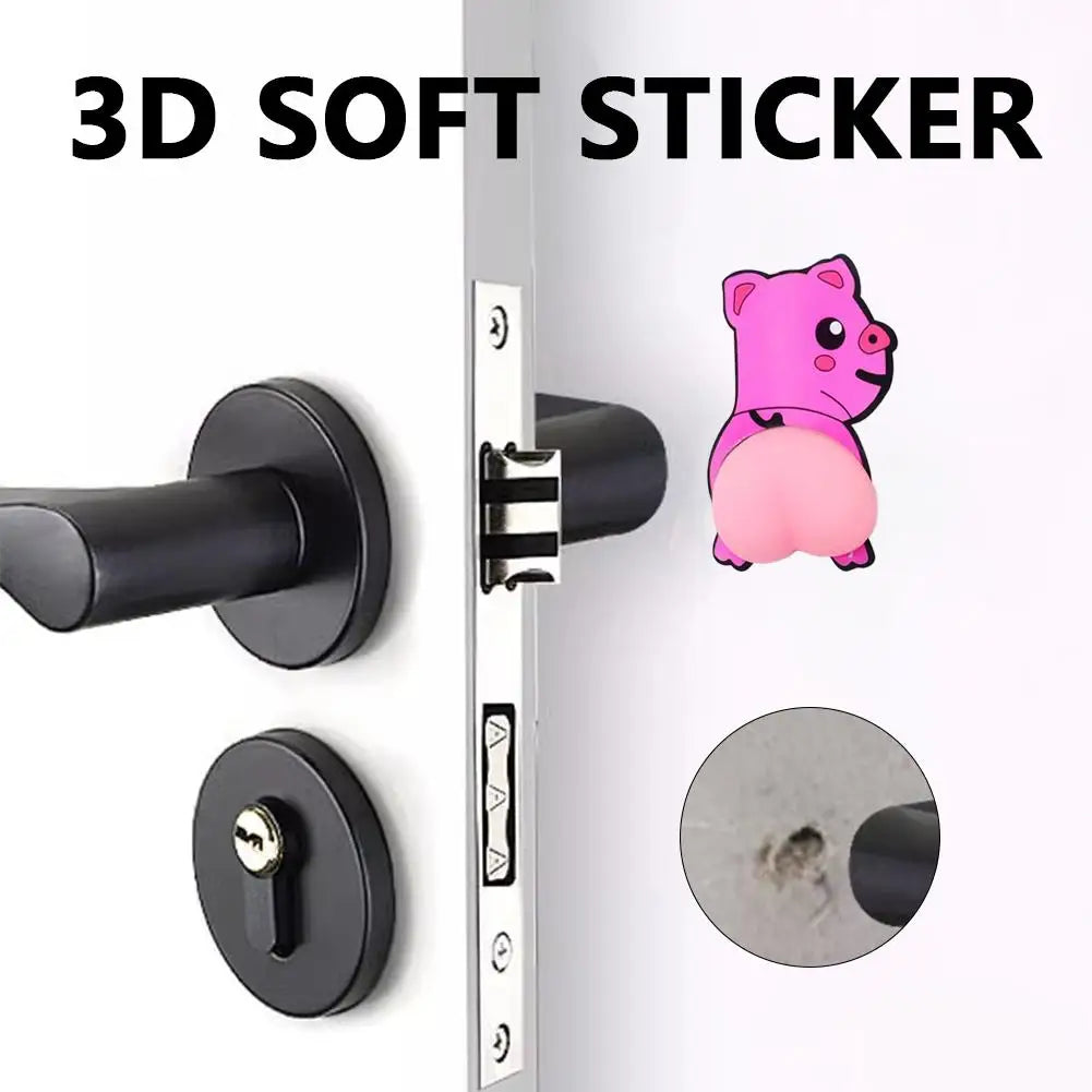 3D Cartoon Pig & Puppy Silicone Stickers – Anti-Collision Decals Decorative Stickers Richie's