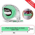 12mm Label Tape for Phomemo P12 & Dymo LetraTag – 4m Label Maker Tape Richie's Q5-TBG31