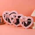 Heart-Shaped Gift Box with Bowknot & Clear Lid – 3 Sizes Gift Packaging Box Richie's Pink-S 5x5x5cm