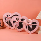 Heart-Shaped Gift Box with Bowknot & Clear Lid – 3 Sizes Gift Packaging Box Richie's Pink-S 5x5x5cm