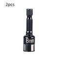 8mm Non-Magnetic Impact Socket CR-Mo Steel 1/4" Hex – 2pc Set Impact Socket Adapter Richie's Black 2PCS