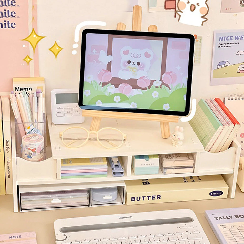 Multi-Layer Desktop Organizer with Tablet Holder & Drawers Desktop Organizer Richie's