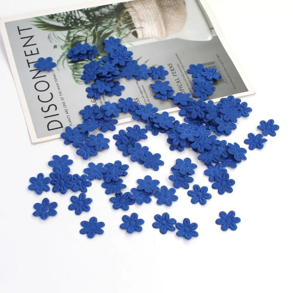 100pcs 2CM Felt Five-Petal Flower Stickers – DIY Hair Accessories Craft Flower Stickers Richie's Blue