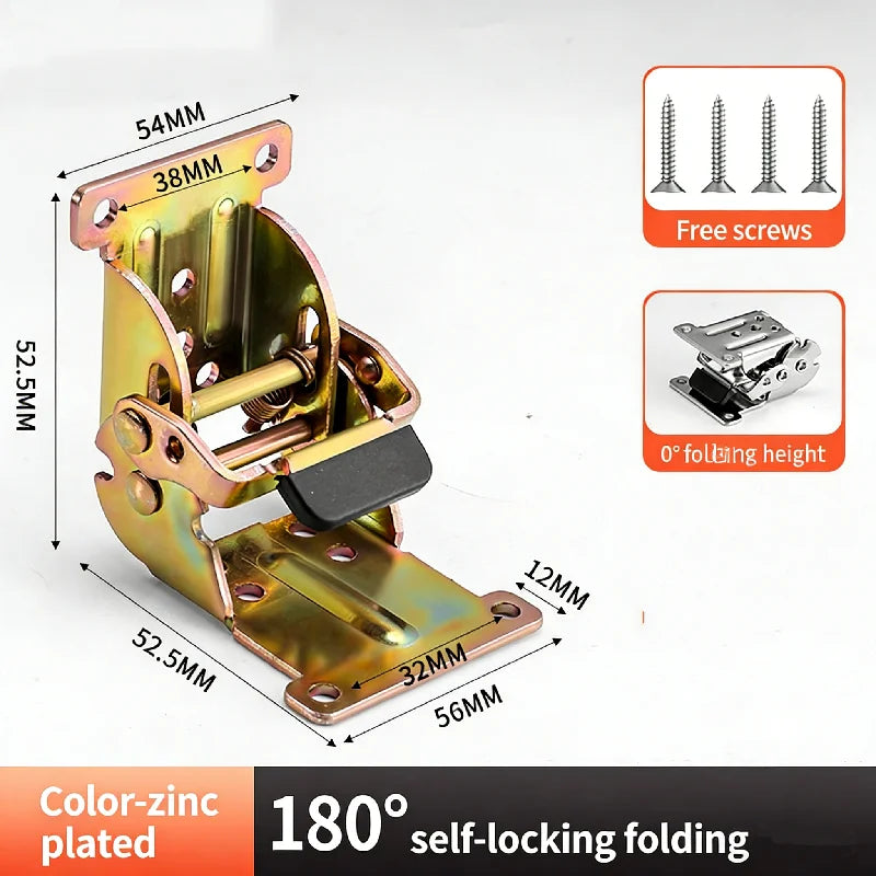 Heavy Duty Self-Locking Folding Hinge 0-180° Table Leg Bracket Folding Furniture Hinge Richie's 4pc 2
