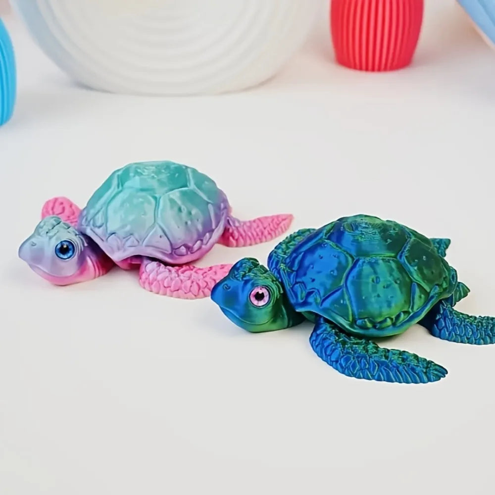 3D Printed Turtle Ornament – Colorful PLA Desktop Statue 8.5cm Desktop Figurine Richie's