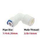 5Pcs RO Water Quick Elbow Fittings – 1/4" & 3/8" Tube Connectors Pipe Elbow Fittings Richie's PL 6.35mm-3I8 Elbow Pipe to Male