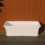 Rectangular Plastic Planter Pot with Tray – Large Balcony Garden Garden Planter Pot Richie's White